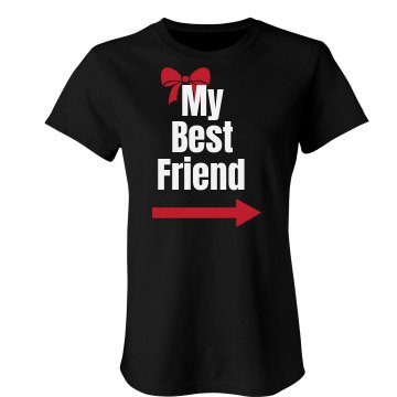 My Best Friend Left Junior Fit Bella Crewneck Jersey Tee