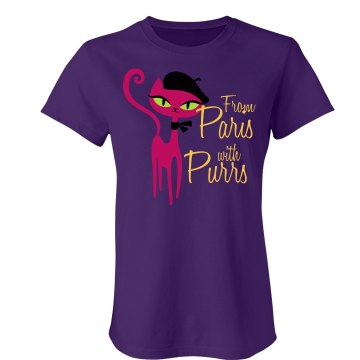 Parisian Purrs Tee Junior Fit Bella Sheer Longer Length Rib Tee