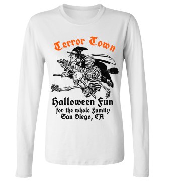 Halloween Family Fun Junior Fit Bella Long Sleeve Crewneck Jersey Tee