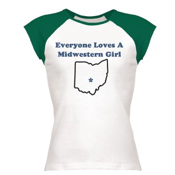 Midwestern Girl Junior Fit Bella 1x1 Rib Ringer Tee