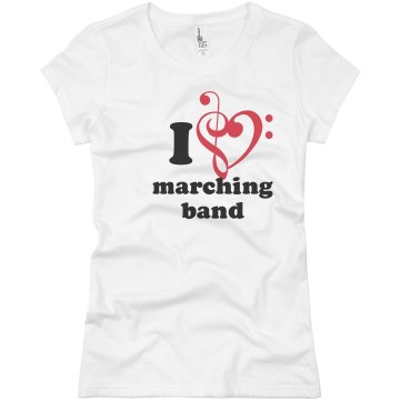 I Love Marching Band  Junior Fit Basic Bella Favorite Tee