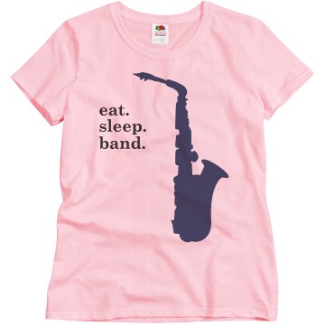 Eat Sleep Band  Misses Relaxed Fit Basic Gildan Ultra Cotton Tee
