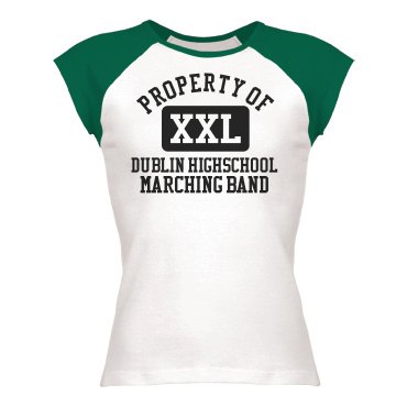 Property Of Band  Junior Fit Bella 1x1 Rib Cap Sleeve Raglan Tee