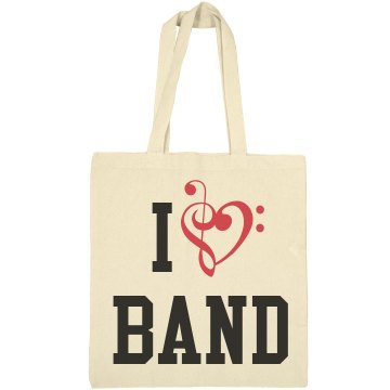 I Love Band  Liberty Bags Canvas Tote