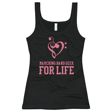 Marching Band Geek  Junior Fit Bella Sheer Longer Length Rib Tank Top