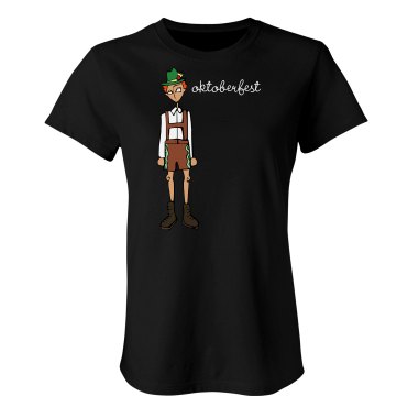 Oktoberfest Sketch Tee Junior Fit Bella Sheer Longer Length Rib Tee