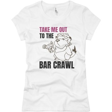 Take Me Out To The Bar Junior Fit Basic Bella Favorite Tee