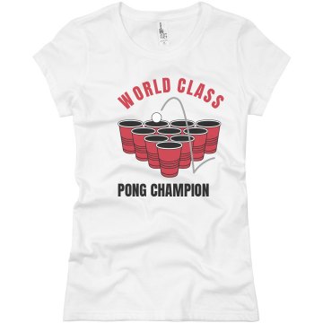 World Class Pong Champ Junior Fit Basic Bella Favorite Tee