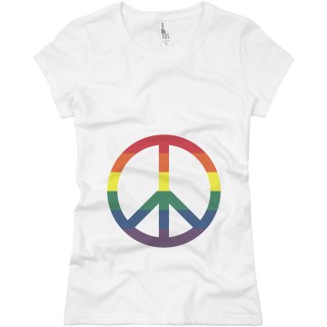 Gay Pride Peace Symbol Junior Fit Basic Bella Favorite Tee