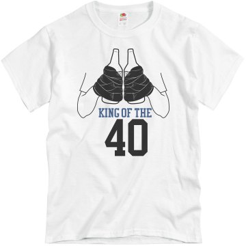 King Of The 40oz Unisex Basic Gildan Heavy Cotton Crew Neck Tee