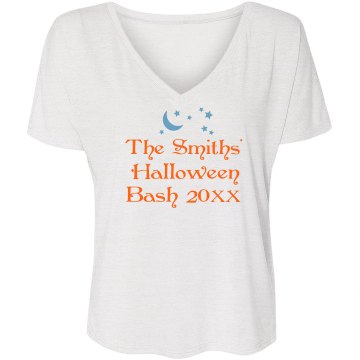 Halloween Bash Junior Fit Bella Long Sleeve Sheer Longer Length Rib V-Neck Tee