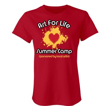 Art For Life Camp Junior Fit Bella Sheer Longer Length Rib Tee