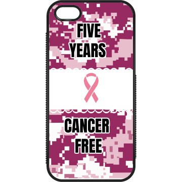 Cancer Free iPhone Case Plastic iPhone 5 Case Black