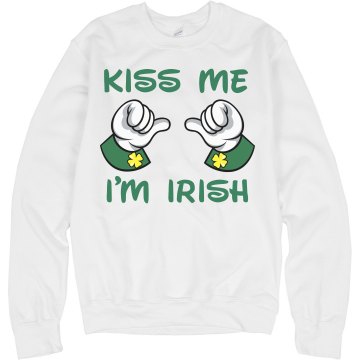 Kiss Me I'm Irish Pinup Junior Fit Bella 1x1 Rib Ringer Tee