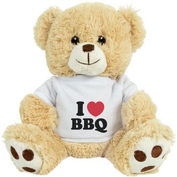 I Love BBQ Pork Plush Pink Piggie