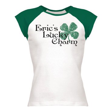 St. Patrick's Lucky Charm Junior Fit Bella 1x1 Rib Cap Sleeve Raglan Tee