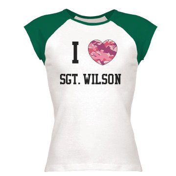Military Love Junior Fit Bella 1x1 Rib Cap Sleeve Raglan Tee