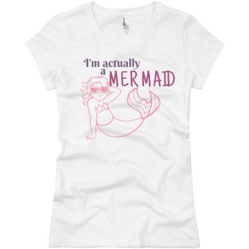 Actually a Mermaid Junior Fit Basic Bella Favorite Tee