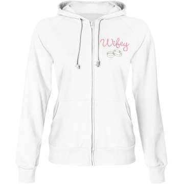 Engaged Wifey Junior Fit Bella Fleece Raglan Zip Hoodie