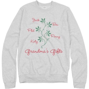 Grandma's Gifts Unisex Hanes Crew Neck Sweatshirt
