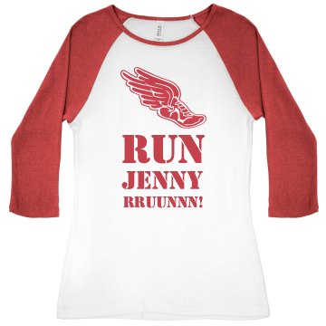 Run Jenny Track Junior Fit Bella 1x1 Rib 3/4 Sleeve Raglan Tee