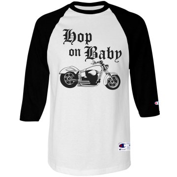 Hop on Baby Unisex Anvil 3/4 Sleeve Raglan Baseball Tee