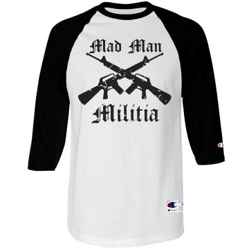 Mad Man Militia Unisex Anvil 3/4 Sleeve Raglan Baseball Tee
