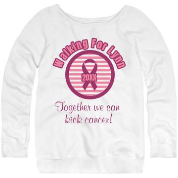 Breast Cancer Fashion Tee Junior Fit Bella Triblend Slouchy Wideneck Sweatshirt