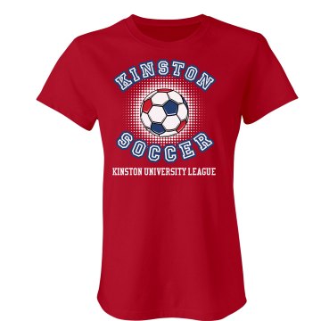 Kinston Soccer w/ Back Junior Fit Bella Crewneck Jersey Tee