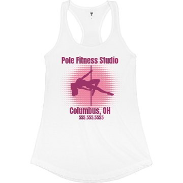 Pole Fitness Studio OH Junior Fit Bella Sheer Longer Length Rib Racerback Tank Top