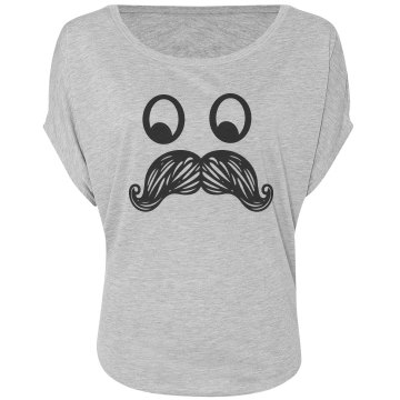 Mustache Fashion Top Misses Bella Flowy Draped Sleeve Dolman