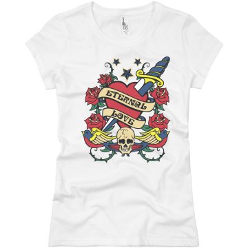 Eternal Love Tattoo T Junior Fit Basic Bella Favorite Tee