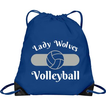 Lady Wolves Volleyball Port & Company Drawstring Cinch Bag