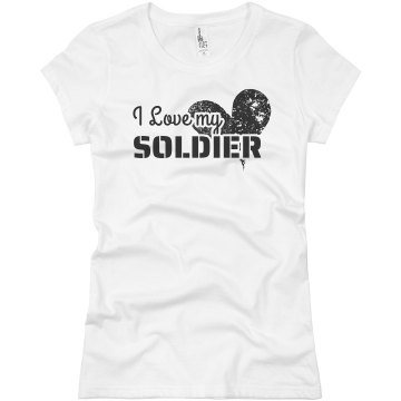 I Love My Marine Heart Junior Fit Basic Bella Favorite Tee