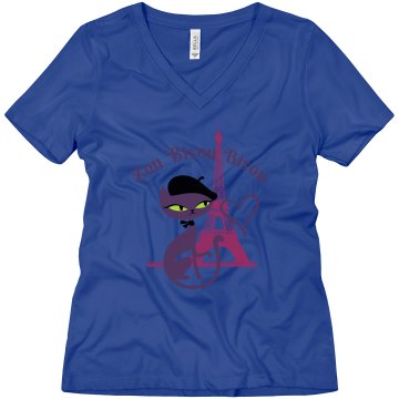 Zou Bisou Bisou V-Neck Misses Relaxed Fit Anvil V-Neck Tee