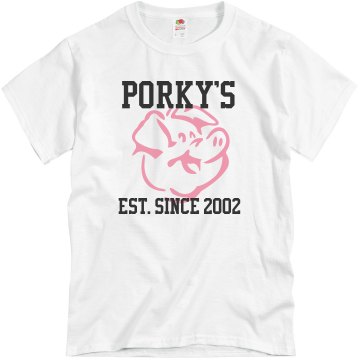 Porky's BBQ Unisex Basic Gildan Heavy Cotton Crew Neck Tee