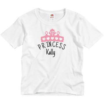 Princess Kally Girls Tee Youth Basic Gildan Ultra Cotton Crew Neck Tee