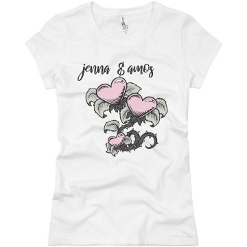 Jenna & Amos Love Tee Junior Fit Basic Bella Favorite Tee