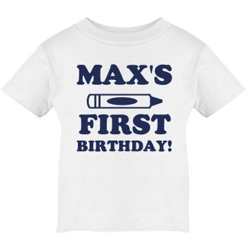 Max's 1st Birthday Infant Bella Baby Long Sleeve Lap Shoulder Tee