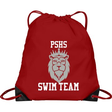 Swim Team Custom Mascot Port & Company Drawstring Cinch Bag
