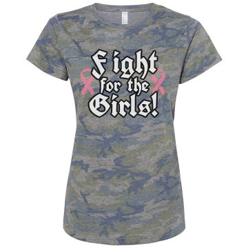 Fight for the Girls Misses Relaxed Fit Code V Jersey Pink Camo Tee