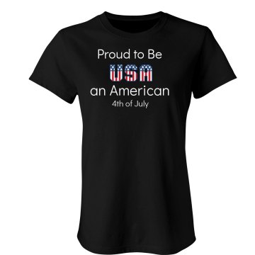 Proud to Be an American Junior Fit Bella Sheer Longer Length Rib Tee