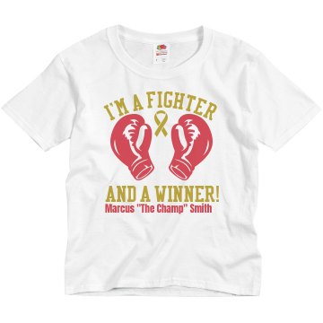Childhood Cancer Fighter Youth Basic Gildan Heavy Cotton Crew Neck Tee