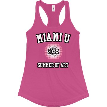 Miami U Art Camp Junior Fit Bella Sheer Longer Length Rib Racerback Tank Top