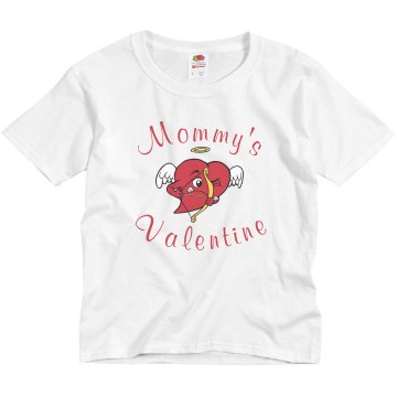 Mommy's Valentine Youth Basic Gildan Ultra Cotton Crew Neck Tee