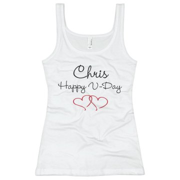 Happy V-Day Bella Junior Fit Contrast Satin Trim Cami