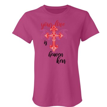 Your Love Is Heaven Junior Fit Bella Sheer Longer Length Rib Tee