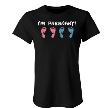 Baby Feet Pregnant Junior Fit Bella Sheer Longer Length Rib Tee