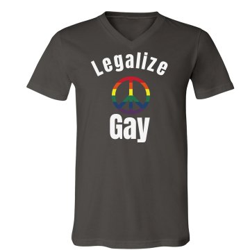 Legalize Gay Tee Unisex Canvas V-Neck Jersey Tee