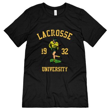 Vintage Lacrosse U Unisex Canvas Jersey Tee